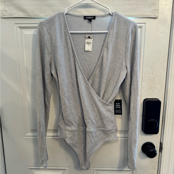 NWT Express Long Sleeve Rib Knit Bodysuit - Picture 3 of 4